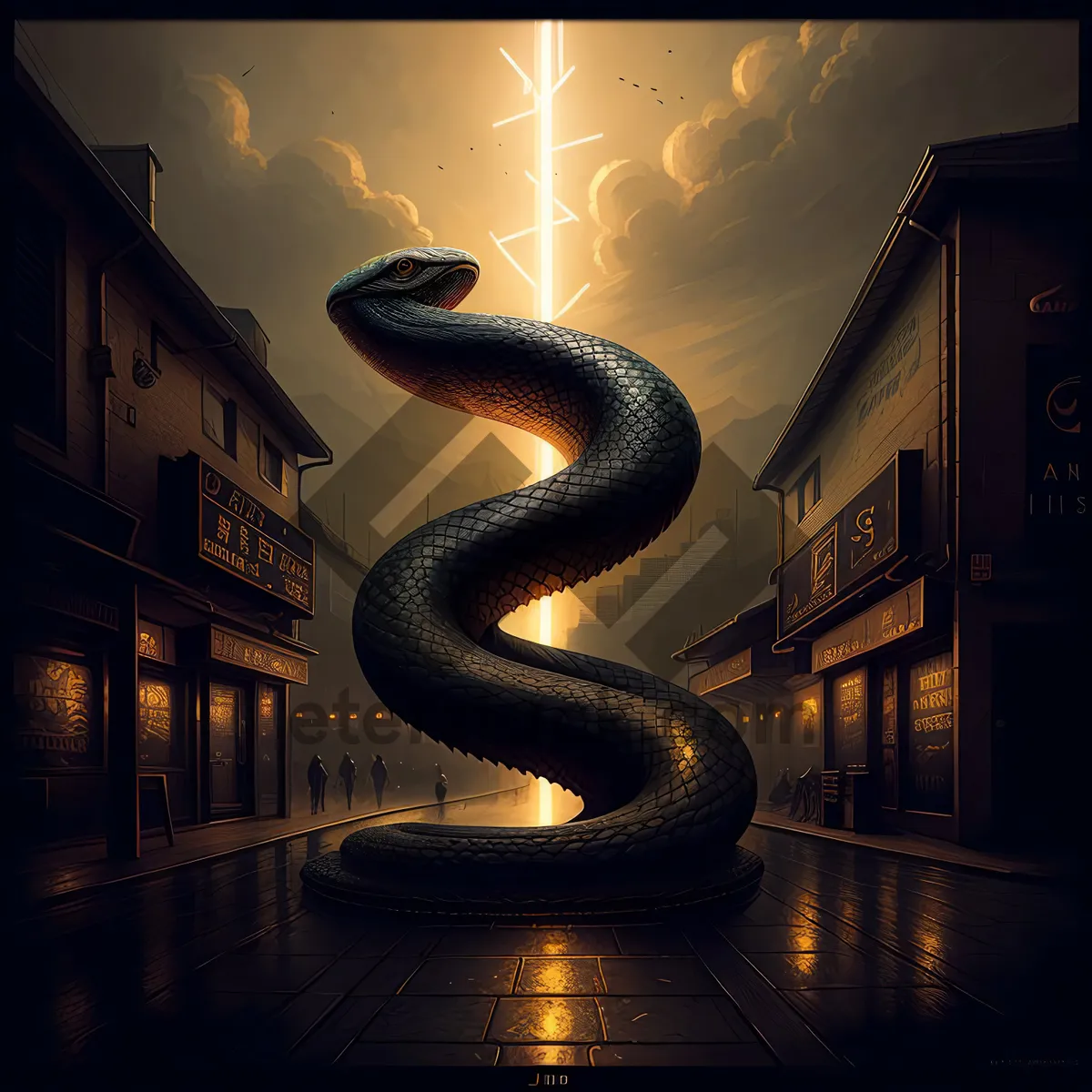 Picture of Night Serpent: A Dangerous Sea Snake in the Wild