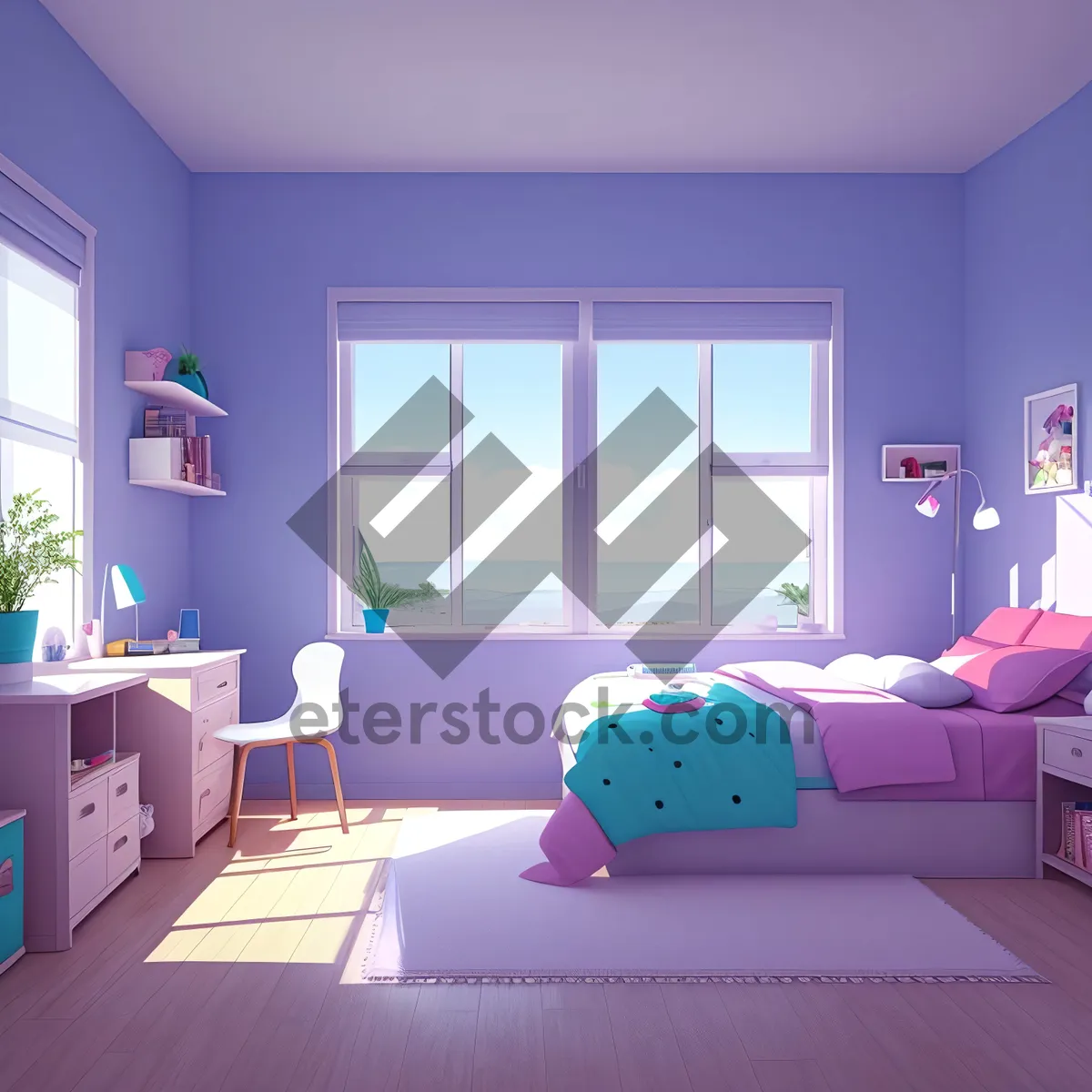 Picture of Modern and Cozy Bedroom with Stylish Furniture
