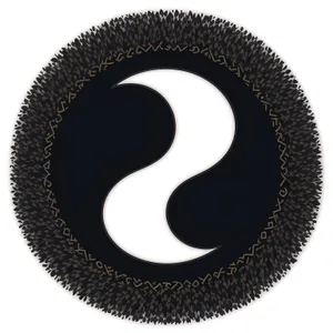 Black 3D Circle Icon Design with Tracing
