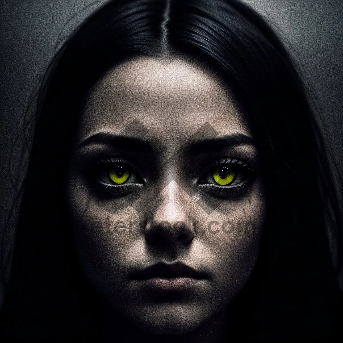 Picture of Dark-haired Beauty with Sensual Gaze