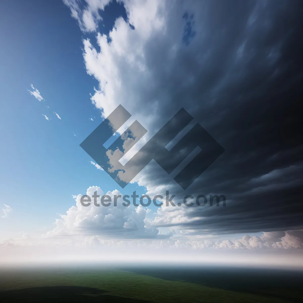 Picture of Serene Summer Sky with Fluffy Cumulus Clouds