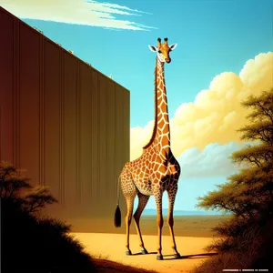 Stunning Tall Giraffe in South African Wilderness