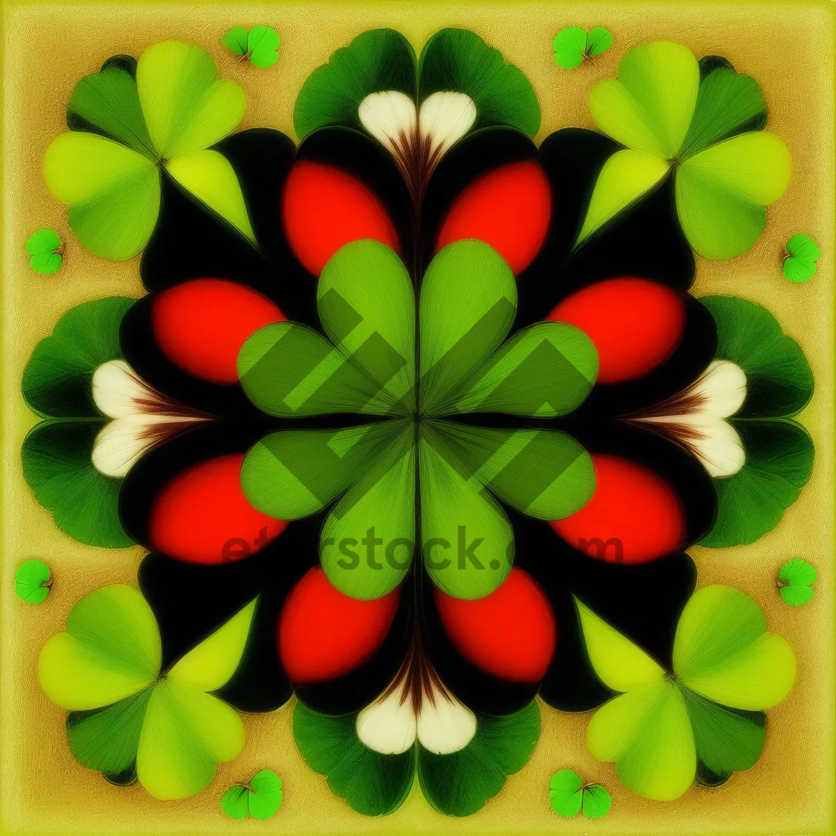 Picture of Colorful Floral Clover Pattern Decoration