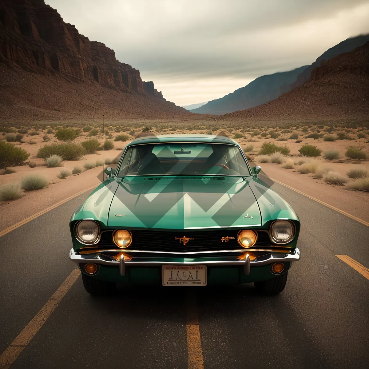 Picture of Speeding Sports Car on Expressway