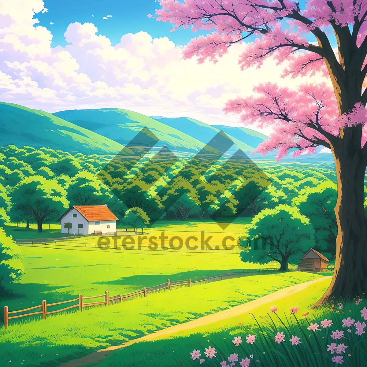 Picture of Serene Country Horizon Under Sunny Sky