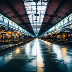 Modern Urban Subway Terminal with Glass Corridor