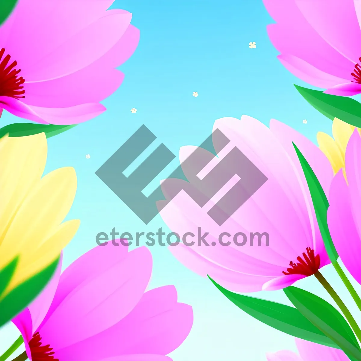 Picture of Colorful Floral Fantasy: Pink Tulip Lotus Design
