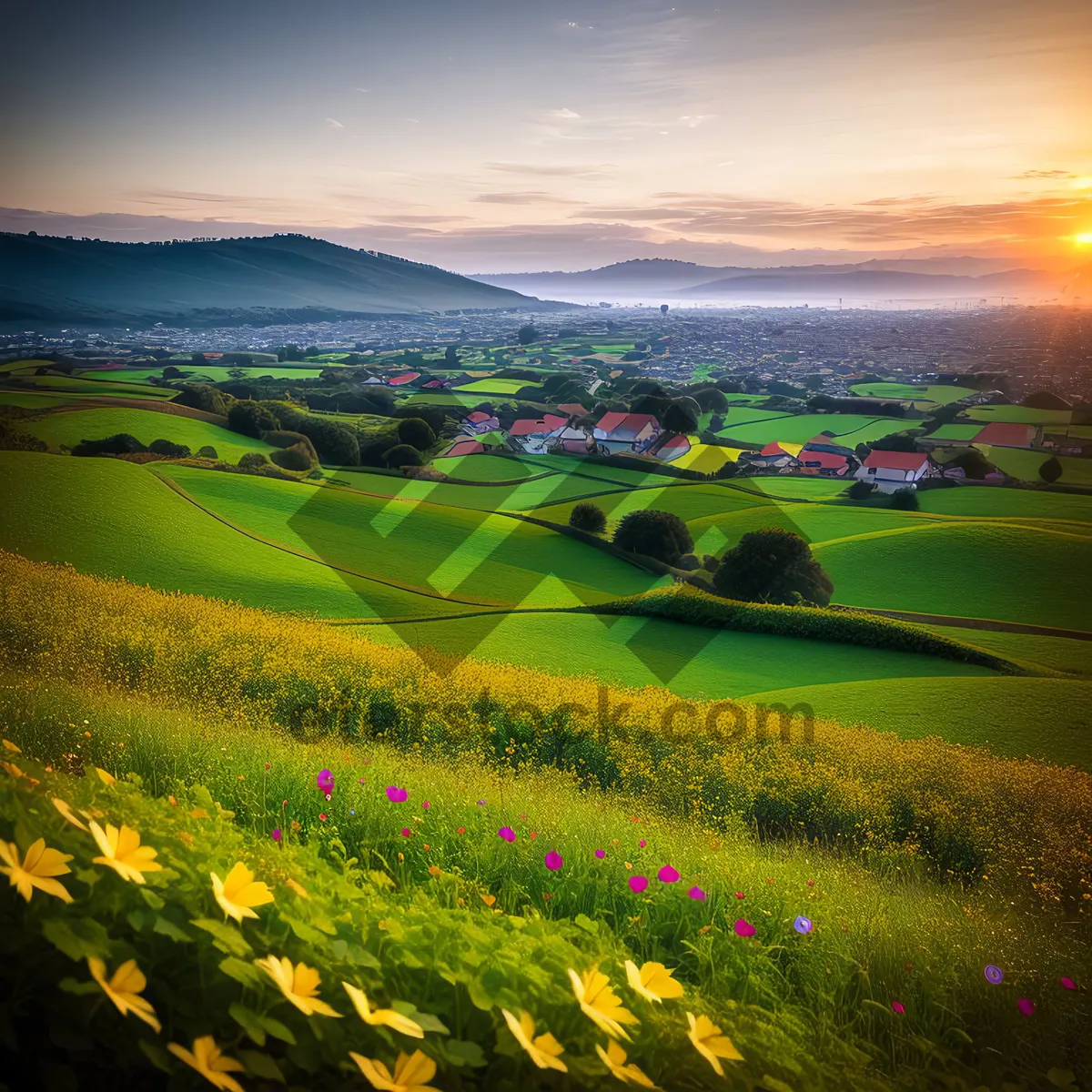 Picture of Serene Golf Course Under a Sunny Sky