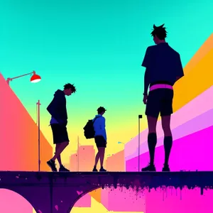 Golfer Silhouette in Athletic Competition