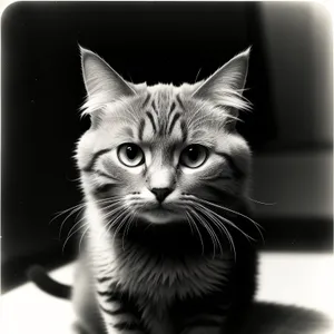 Cute Gray Tabby Kitten with Whiskers.