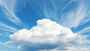 Vibrant Summer Sky Landscape with Fluffy Clouds