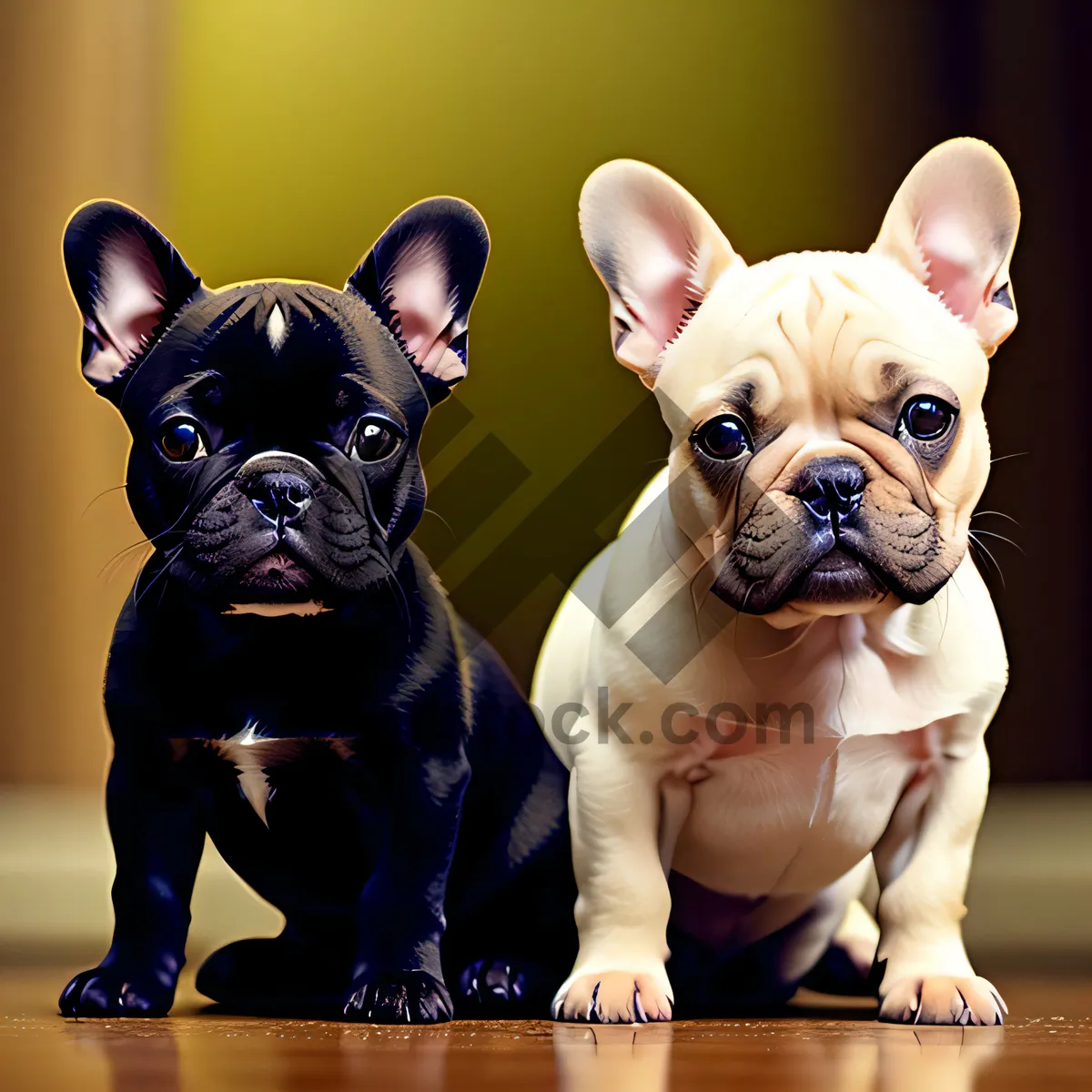 Picture of Charming Purebred Bulldog Puppy with Adorable Wrinkles