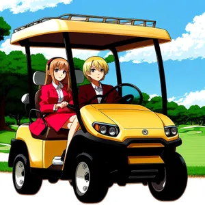 Outdoor Golf Cart - Sports Transportation on Grass