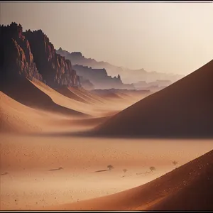 Sandy Serenity: Majestic Dunes beneath a Setting Sun
