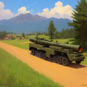 Military Weaponry in Field Artillery Rocket Launcher Image