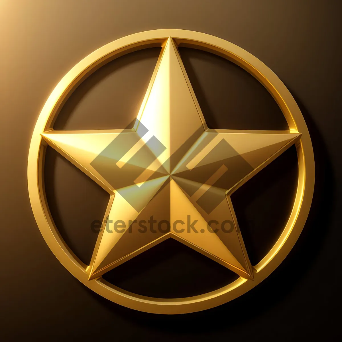 Picture of Golden Gem Icon: Shimmering 3D Star Design