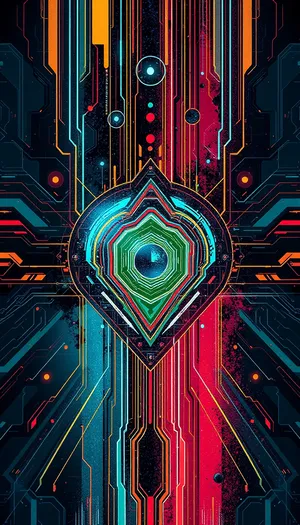 Digital Pinball Machine Art Wallpaper Texture Design