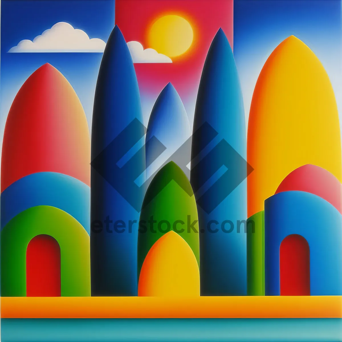 Picture of Vibrant Rainbow Pencil Painting