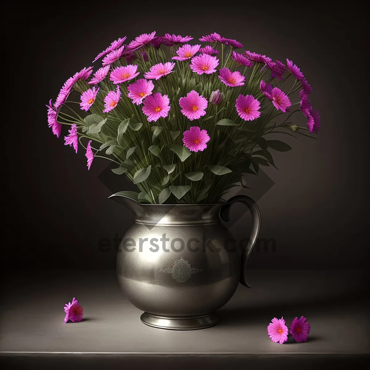 Picture of Beautiful Pink Floral Bouquet in Vase