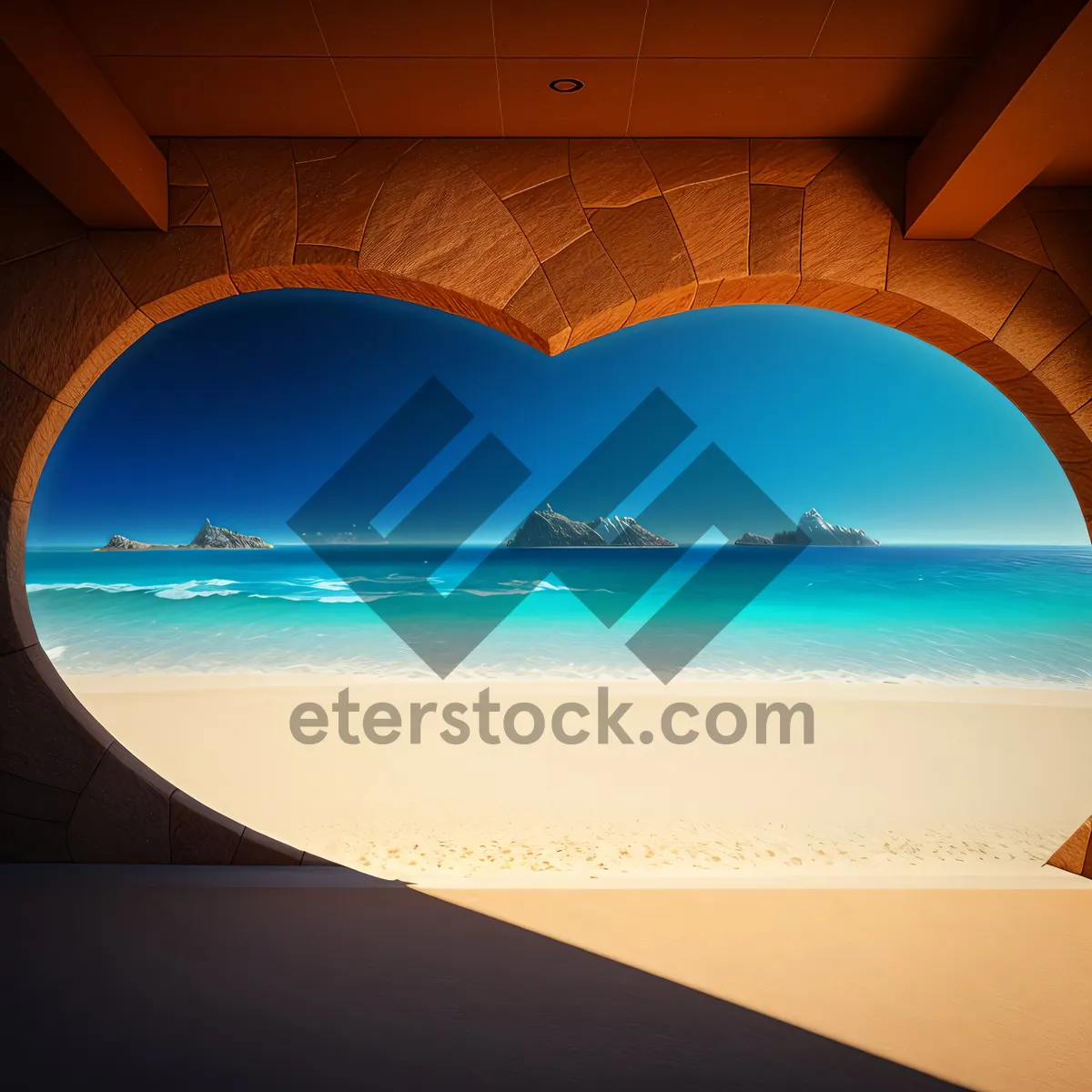 Picture of Serene Seascape: Sun-kissed Beach Horizon