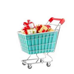 3D supermarket shopping cart wheel symbol