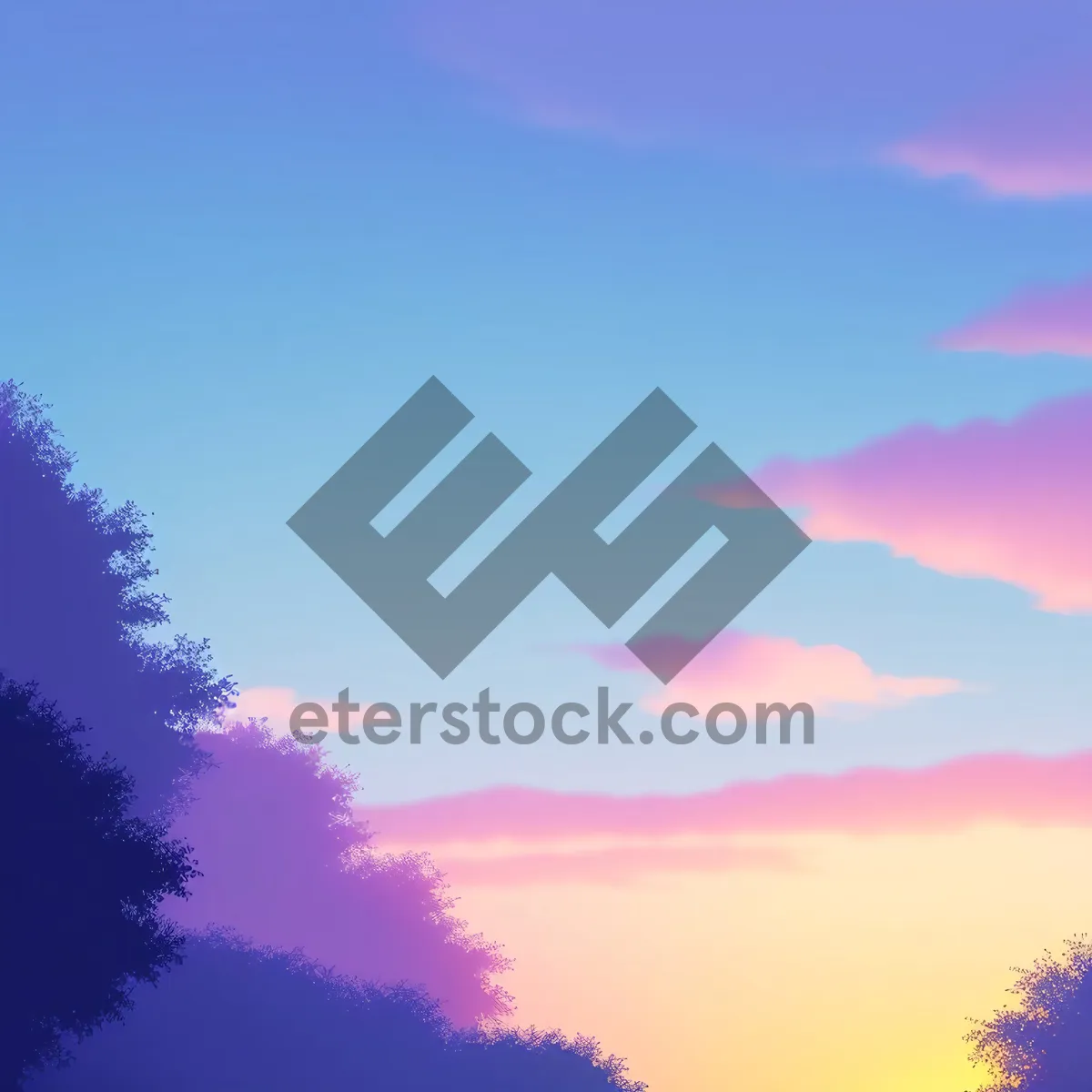 Picture of Vibrant Summer Sky with Fluffy Clouds and Bright Sunlight