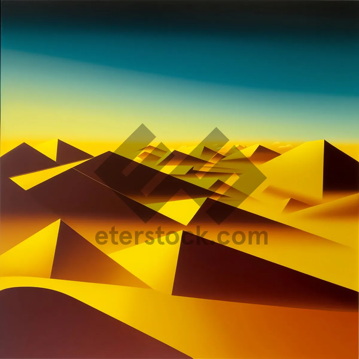 Picture of Geometric Gradient Pyramid Artwork