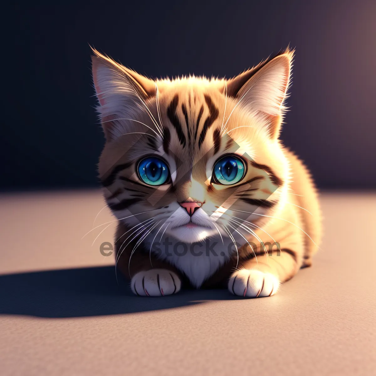 Picture of Playful Kitty Gazing With Whiskers and Curious Eyes