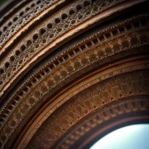 Historic Church on Avenue with Tire Hoop Arch