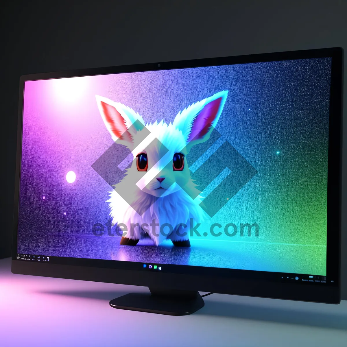 Picture of Modern Flat Screen Monitor - Digital Technology Display