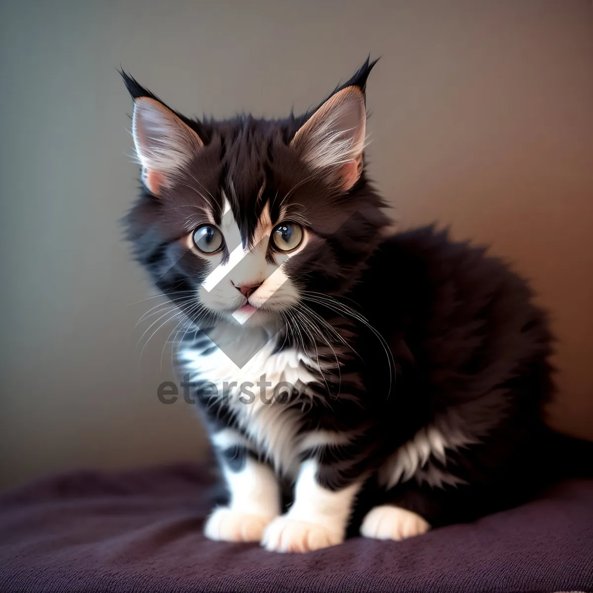 Picture of Playful Tabby Kitten with Adorable Expressive Eyes