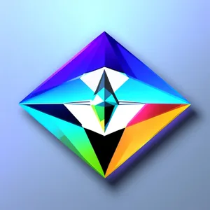 3D Glass Gem Pyramid Icon Design