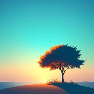 Golden Serenity: A Picturesque Savanna Sunset