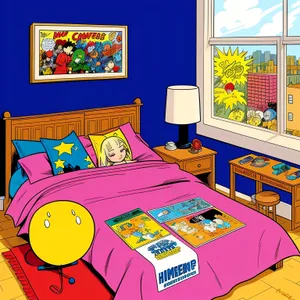 Comic Book-Themed Bedroom with Cozy Quilts