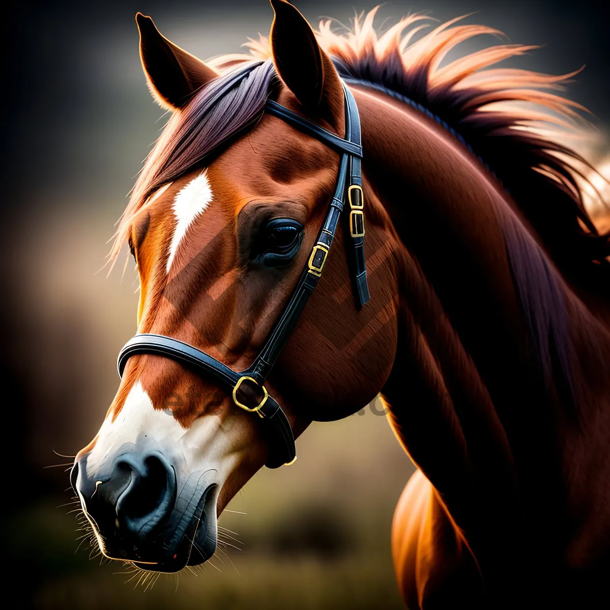 Picture of Majestic Thoroughbred Stallion in Halter