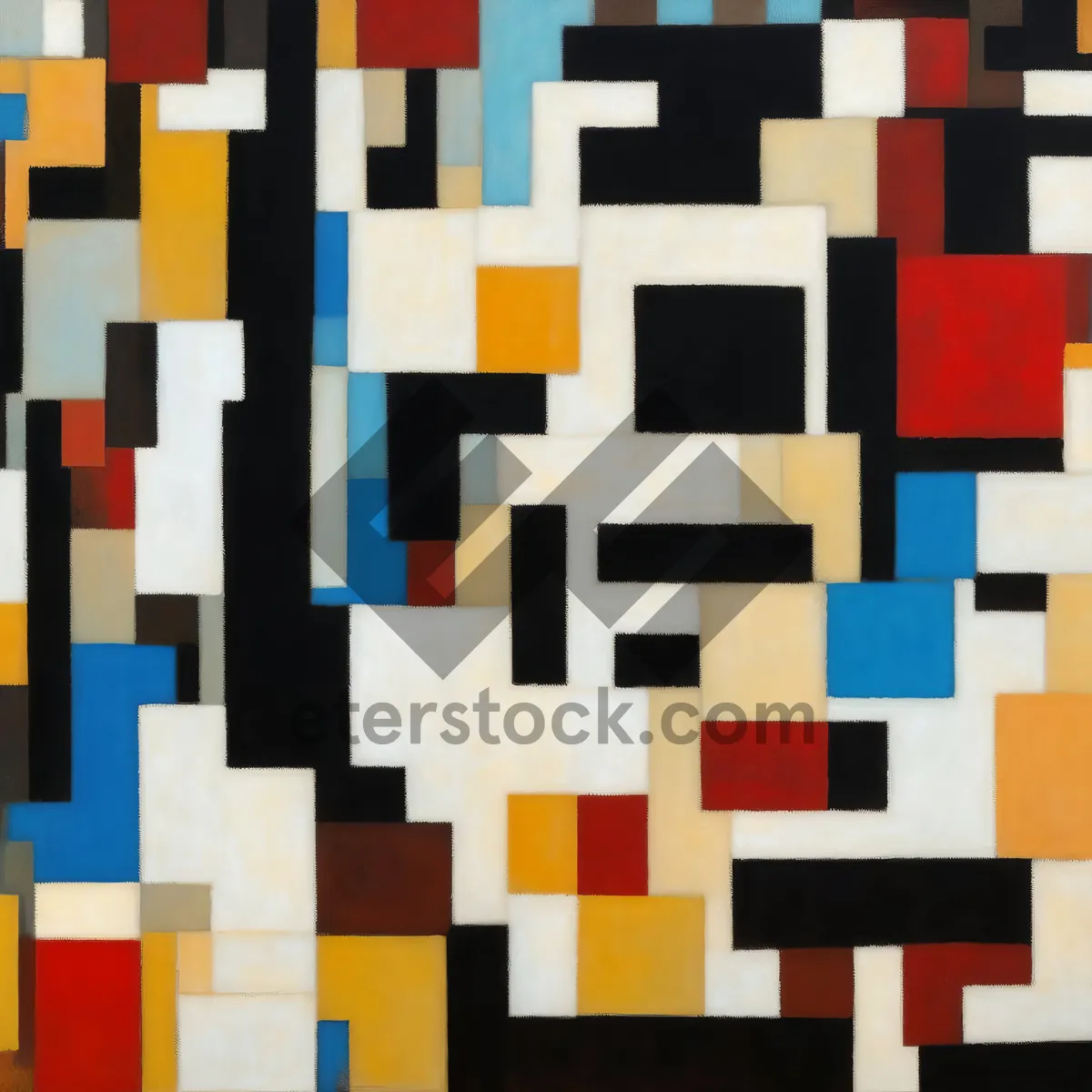 Picture of Colorful geometric shape tile mosaic design pattern.