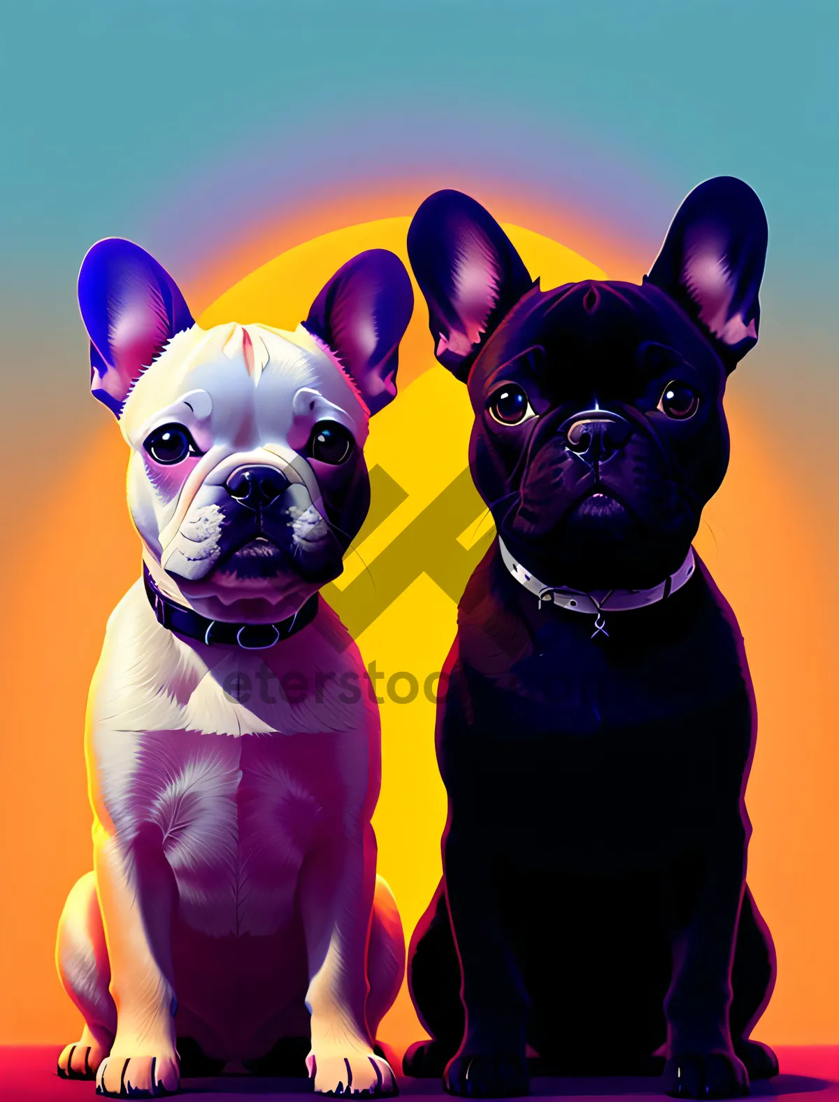 Picture of Bulldog Puppy - Purebred Canine Pet Portrait