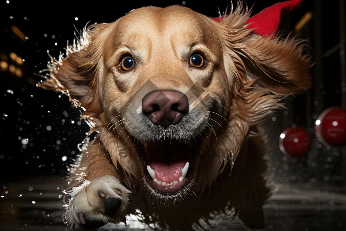 Picture of Happy Golden Retriever puppy, cute and adorable friend