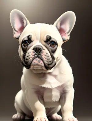 Funny Wrinkled Bulldog Puppy: Adorable Canine Companion