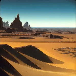 Dramatic Sunset Over Sand Dunes