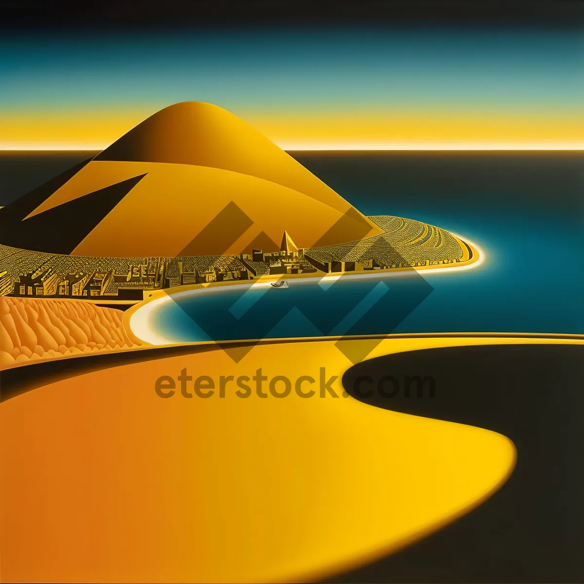 Picture of Futuristic Sand Wave: A Vibrant Desert Design