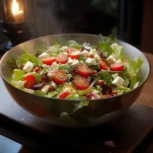 Healthy Vegetable Salad with Fresh Ingredients and Cheese