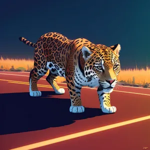 Wild Striped Feline in the Jungle