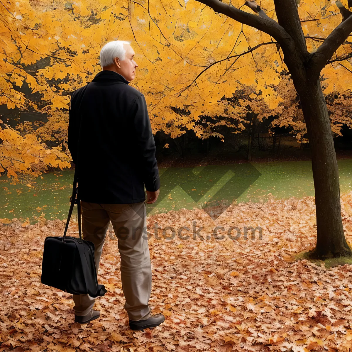 Picture of Man Golfing in Grass at Outdoor Course