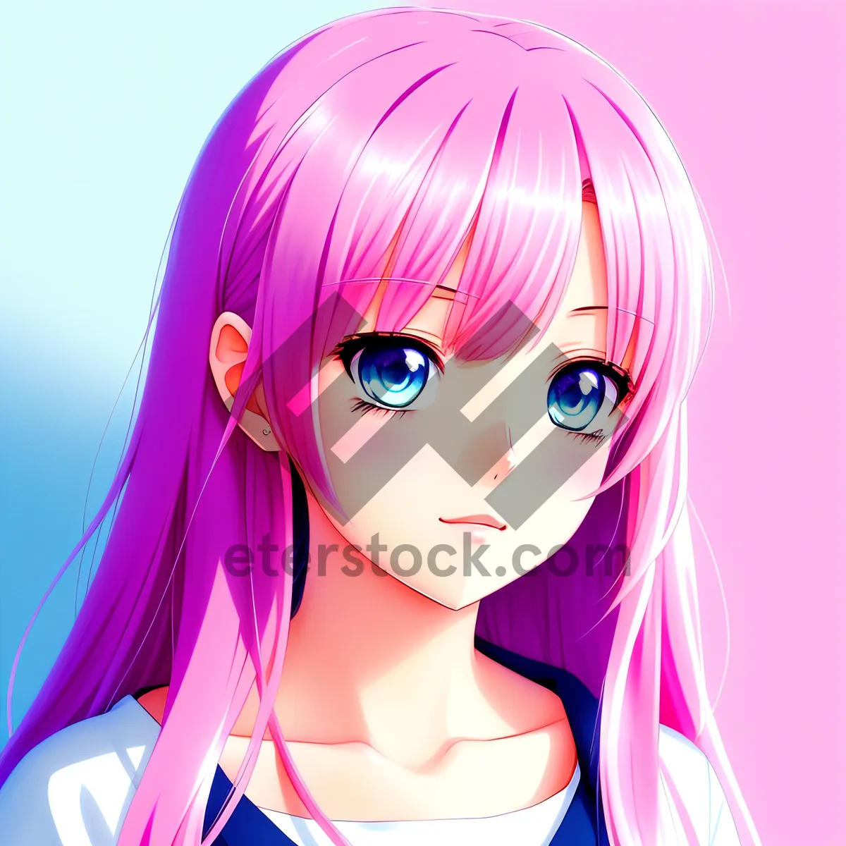 Picture of Charming Cartoon Fashionista with Coquettish Hairstyle