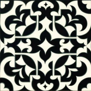 Black Art Deco Floral Silhouette Pattern Texture