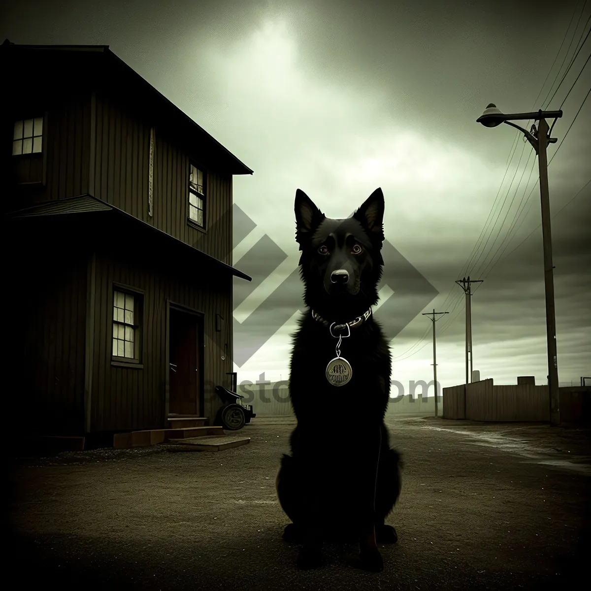 Picture of Black Shepherd Dog - Loyal Canine Companion