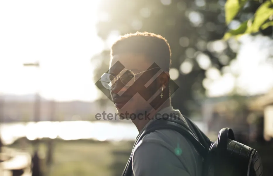 Picture of Happy senior man smiling outdoors portrait adult.