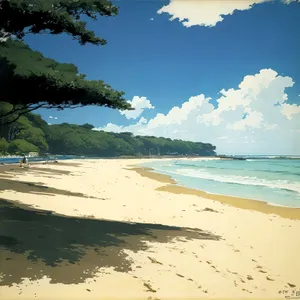 Tranquil Tropical Beachscape with Crystal Clear Turquoise Waters