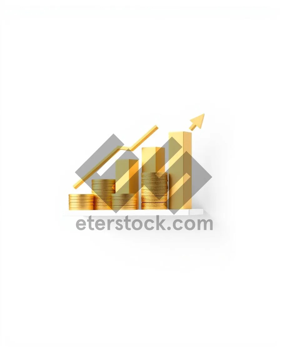 Picture of Modern 3D business icon set with chimney and stairs